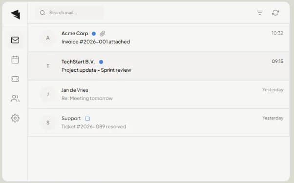 Gmail inbox in Refront