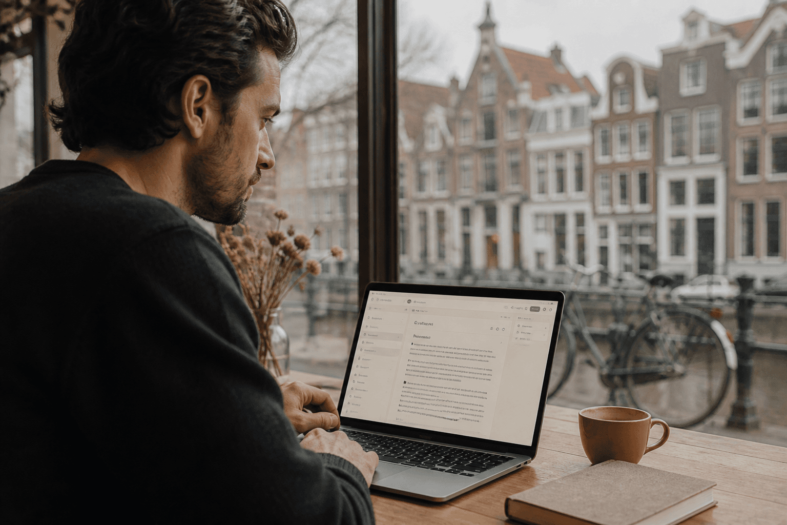 Aan een raam in Haarlem een kennisbankpagina bijwerken
