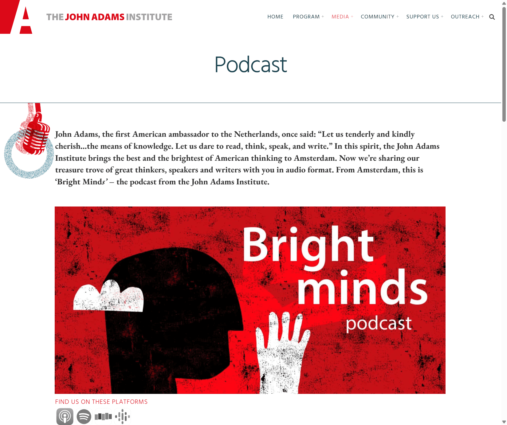 The John Adams Institute - Hosting, onderhoud & OVAS-koppeling: John Adams Institute Podcast