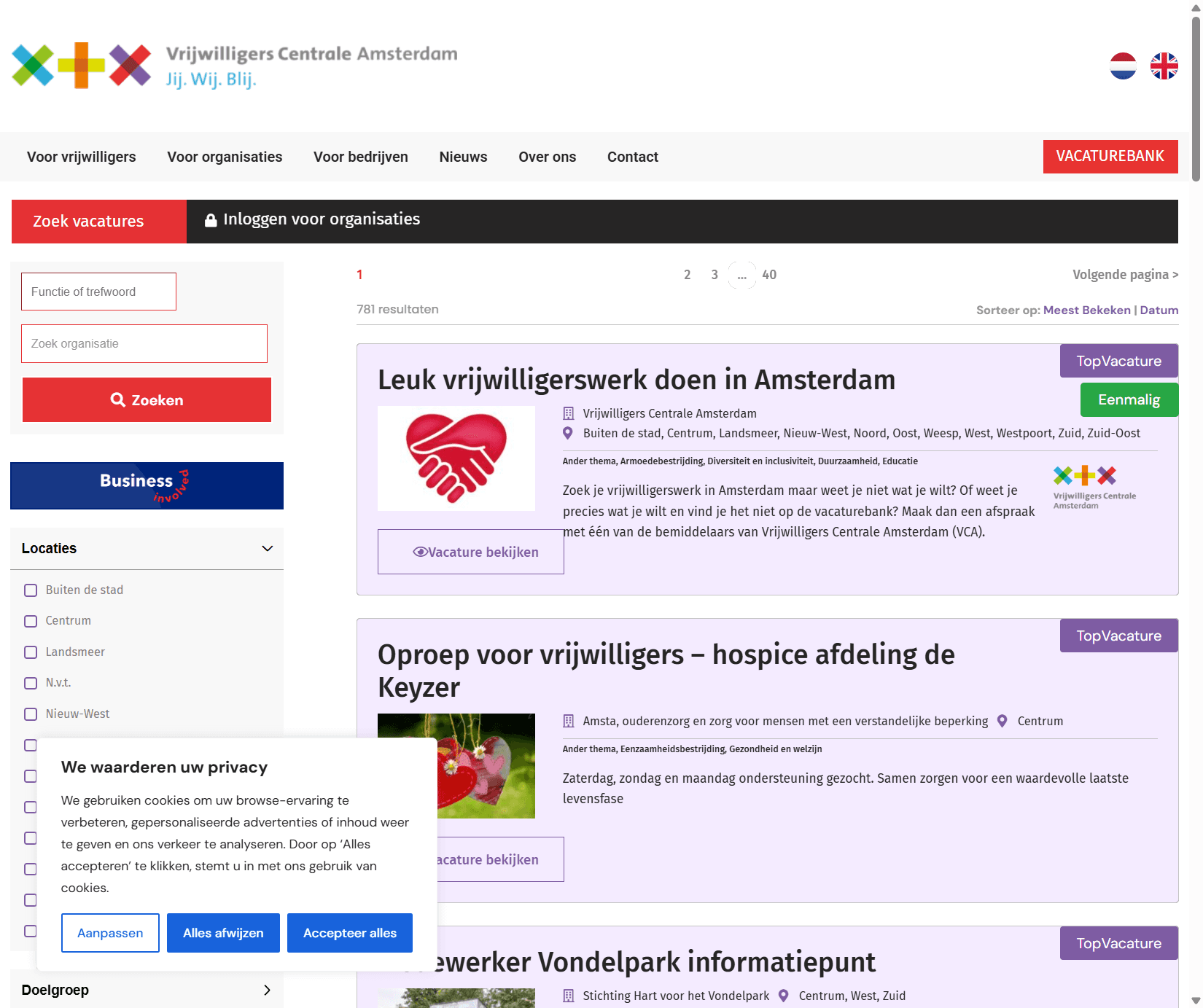 VCA - Vrijwilligers Centrale Amsterdam: Vca Amsterdam Vacaturebank
